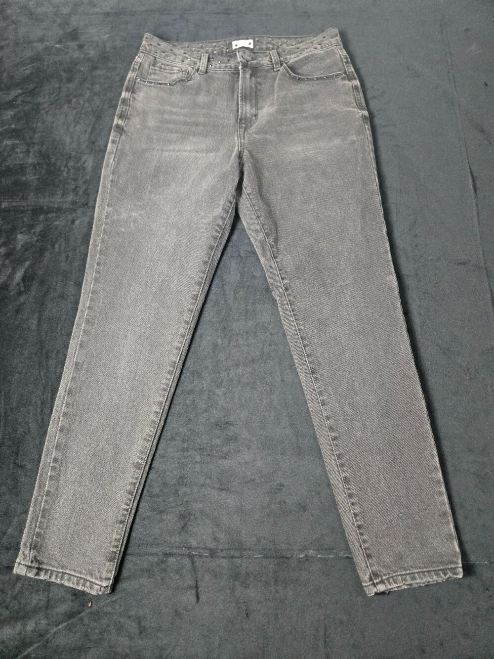 Kensie Jeans Women's 8/29 Gray Studded Retro Luxe Stretch 28 Inseam